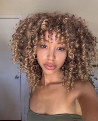 Blonde Brown Ombre Ash Blonde Wigs Kinky Curly Wigs for Black Women Short Wigs