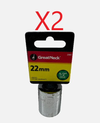 22 MM SOCKET (2-PACK) 1/2'' DRIVE 6 POINT