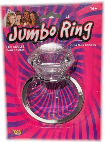 JUMBO DIAMOND RING Bachelorette Party Gag Gift Wedding Giant Fake Joke Napkin 