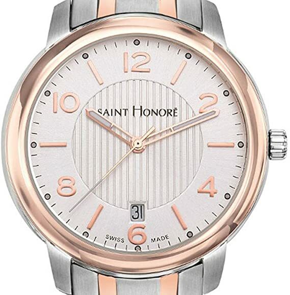 Pre-owned Saint Honore Swiss Made Quartz Watch Two Tones Silver And Rose Gold 8611406abfr