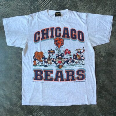 Reprint 1992 Chicago Bears Looney Tunes Rare design T shirt classic NH11466