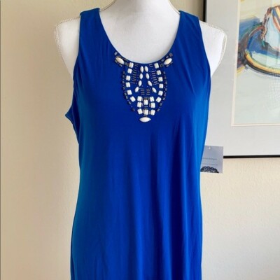 NWOT Donna Morgan Beaded Dress Blue, Sz 12