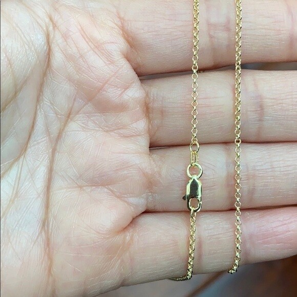 Pre-owned Element Shine/ Midas 14 K Solid Yellow Real Gold 1.5 Mm Light Rolo Chain Necklace 16",18",20" Lobster