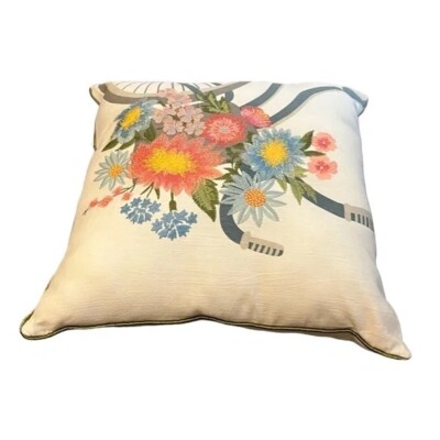 Pier 1 Hello Spring Embroidered Flowers 15  Throw Pillow