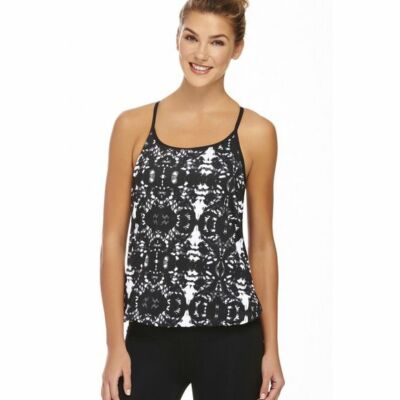 Fabletics Size XS 4 Tie Dye Norwalk Tank Top Black White Athletic