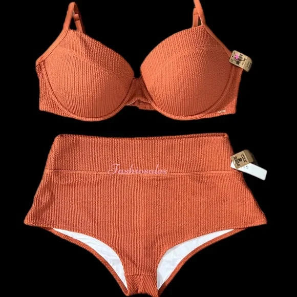 Victorias Secret PINK Swim Set Crinkle Push Up Bikini Top