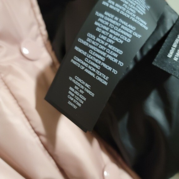Pre-owned Coach Pink Puffer Jacket Size Small