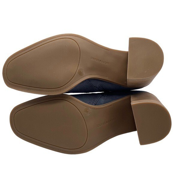 Lucky Brand Women's Boots Pellyon Blue Suede Leather Heeled Boho Chic Size 6.5