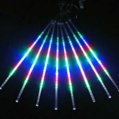 8x Meteor Shower Icicle Raindrop Holiday Xmas Tree Neon Light String Chandelier