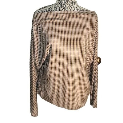 ILTM I love Tyler Madison Plaid Blouse Top L Beige Business Casual