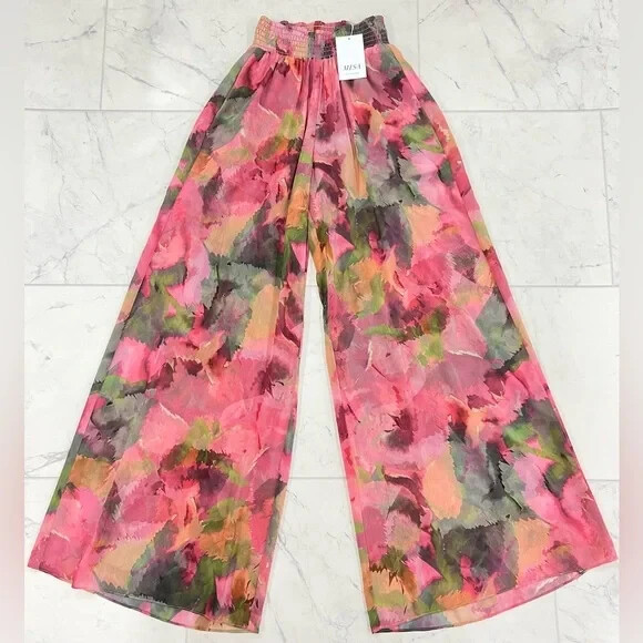 Pre-owned Misa $255  Los Angeles Pia Pants In Floral Size: X-small In Multicolor