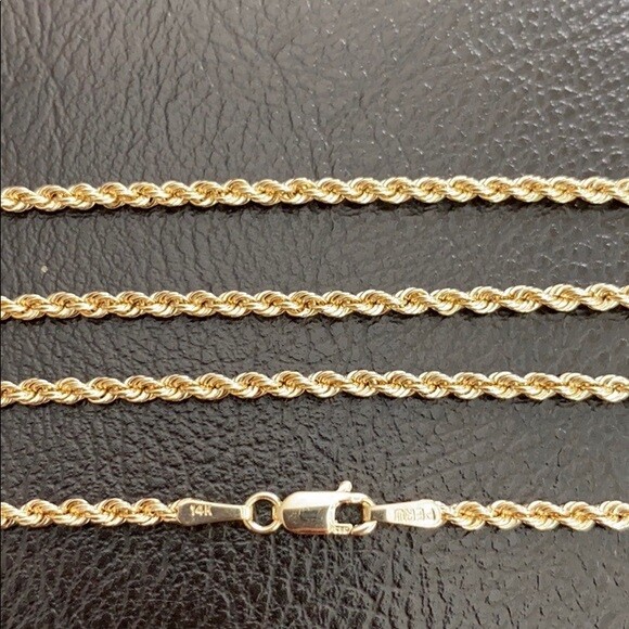 Pre-owned Element Shine/md 14 K Solid Yellow Gold 2.0 Mm Rope Chain Necklace 16", 18", 20", 22", 24", 30"