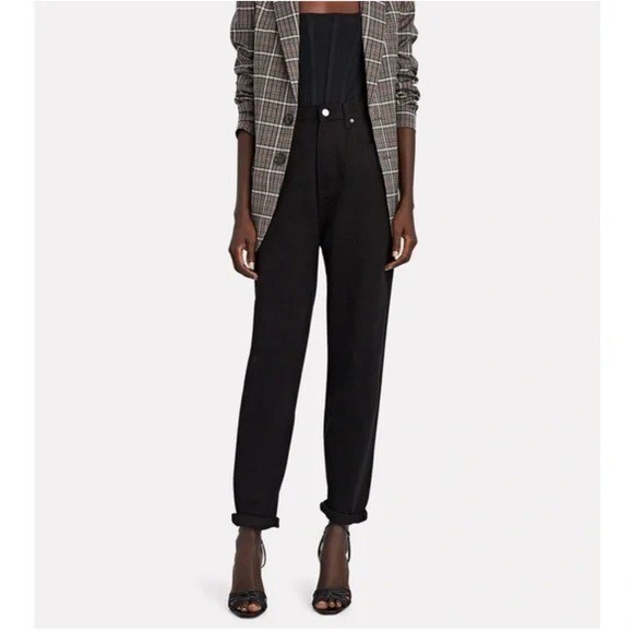 NWT WEWOREWHAT Black Dani Boyfriend High Rise Straight Leg Jeans