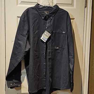 Drake Waterfowl Autumn Brushed Twill Shirt Dark Shadow Grey Men s Sz: 3X NWT