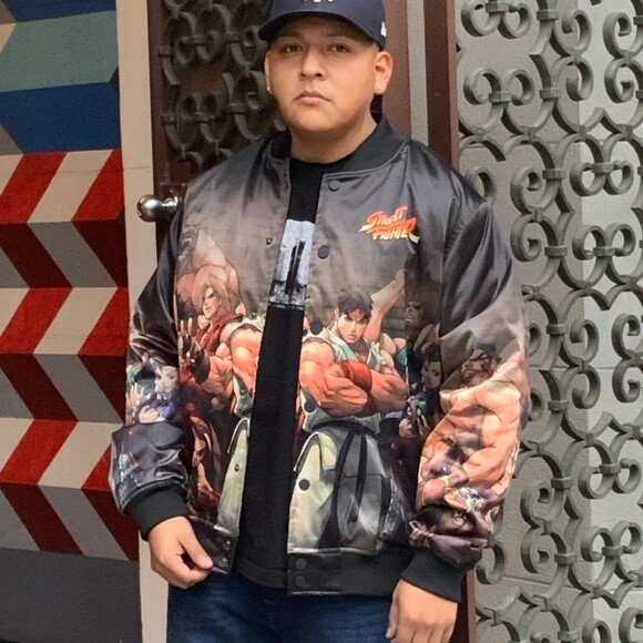 Men's Street Fighter Squad Lightweight Satin Jacket | eBay