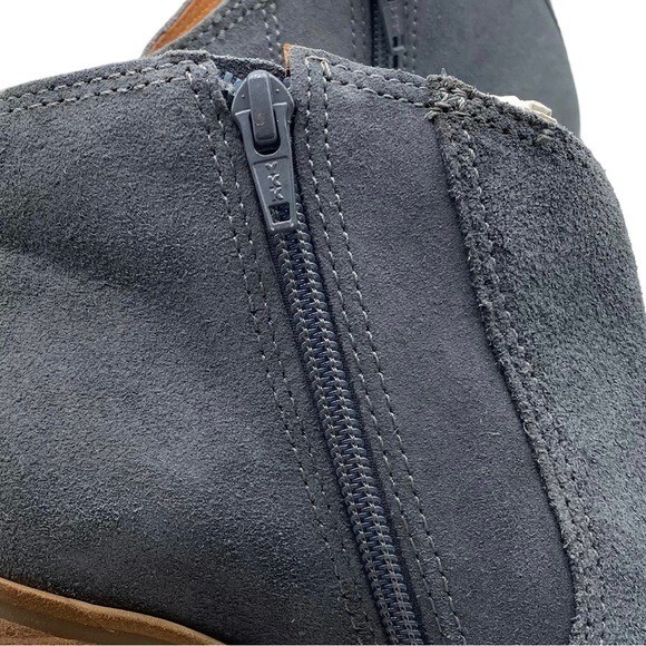 Lucky Brand Women's Boots Pellyon Blue Suede Leather Heeled Boho Chic Size 6.5