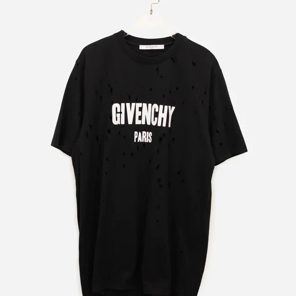 GIVENCHY Black and White Logo Printed Cotton T-Shirt Size XS