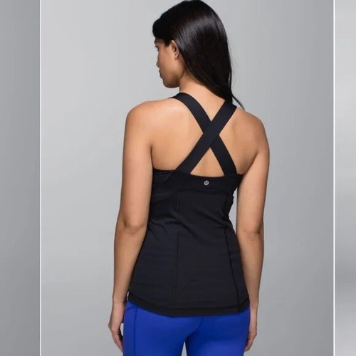 Lululemon Push Your Limits Black Cross Back Tank Size 4 | eBay