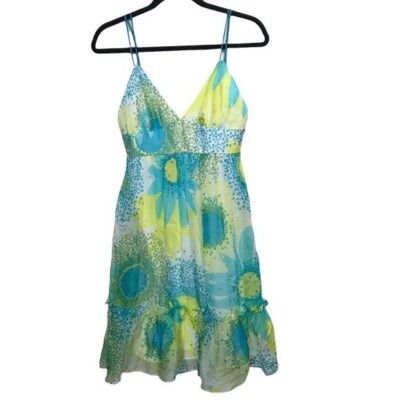 Milly Of New York 100% Silk V Neck Spaghetti Strap Dress NWT $360 Size 4