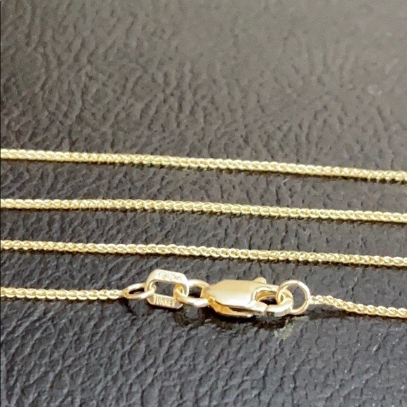 Pre-owned Element Shine/ Md 14k Solid Yellow Real Gold 0.8 Mm Round Wheat Chain Necklace 16", 18", 20"