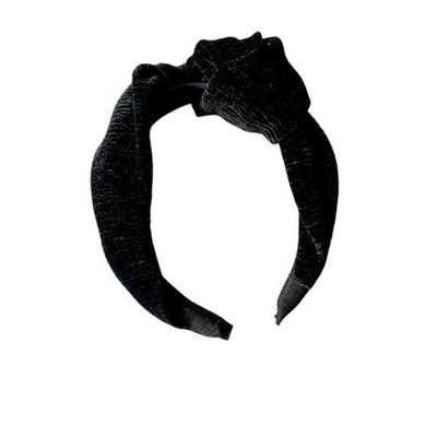 Black Velvet Knot Headband Twist Fabric Hair Accessory