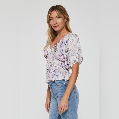 Another Love BEA PEPLUM TOP MALASANA PAISLEY in multi print size small NWT