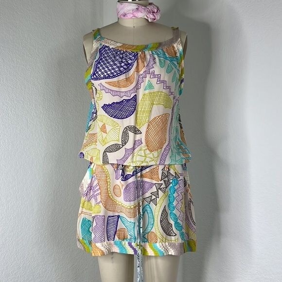 Missoni Abstract Silk ZigZag Knit Trim Pocket Mini