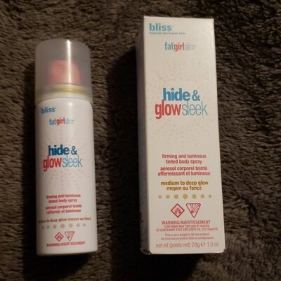 Bliss FatGirlSlim Hide & Glow Sleek, Tinted Body Spray, Medium Deep Glow, 1 oz