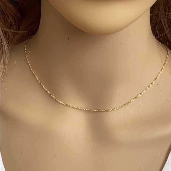 Pre-owned Element Shine/md 14 K Solid Yellow Gold 1.5 Mm Light Cable Chain Necklace 16", 18" Lobster Clasp