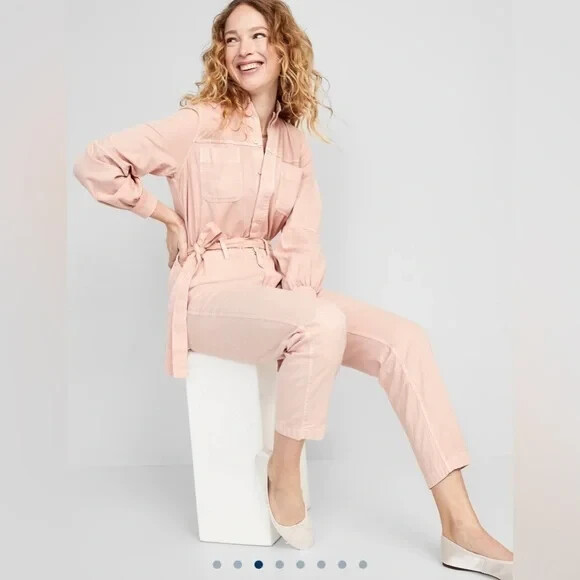 

Комбинезон Old Navy без воротника с завязками на поясе, размер XL для миниатюрных, Розовый