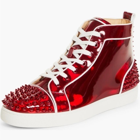 関税込【Christian Louboutin】メタリックハイトップスニーカー 新品未使用】Christian Louboutin ハイカットスニーカー 41(26cm