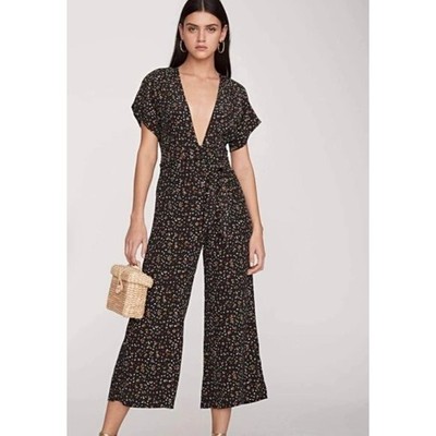 Faithfull The Brand Alena Plunging V-Neck Jumpsuit in La Contrie Floral Print 4