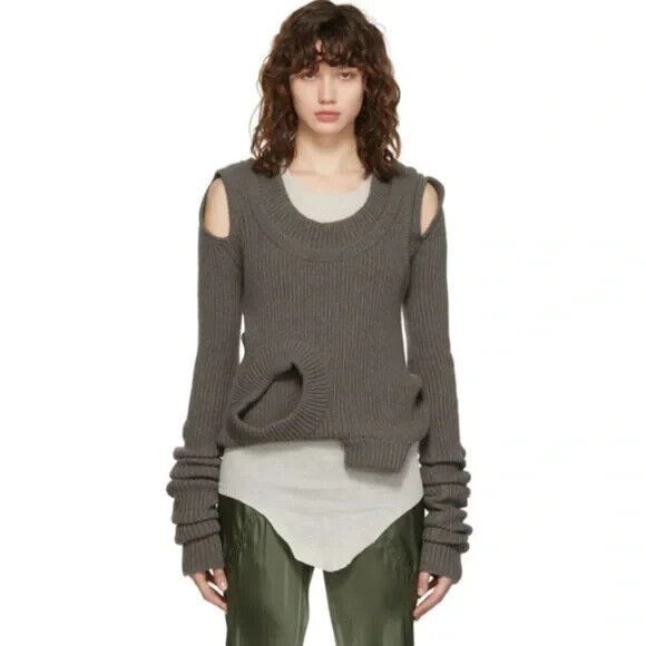 NEW Rick Owens Banana Knit Sweater FW21 Gethsemane in Dust NEW Rick Owens Banana Knit Sweater FW21 Gethsemane in Dust