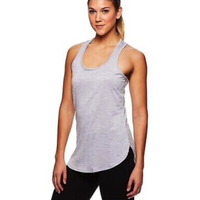 Reebok Women's Vital Marled Singlet Tank Top Silver Heather Gray Size S NWT AB12