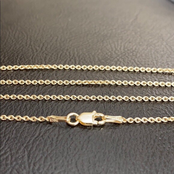 Pre-owned Element Shine/md 14 K Solid Yellow Gold 1.5 Mm Light Cable Chain Necklace 16", 18" Lobster Clasp