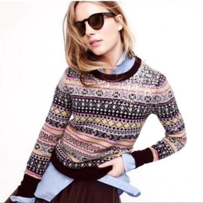 Sequin fair isle best sale sweater