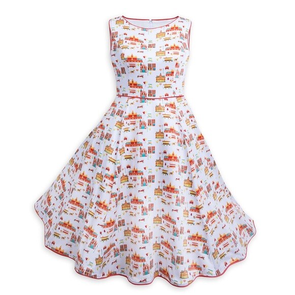 Pre-owned Disney Parks Dress Shop Main Street, U.s.a. White Costume Dress Size 1x