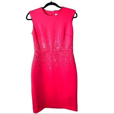 

Женское платье-футляр со стразами Calvin Klein, губная помада,  лет, Lipstick/lip