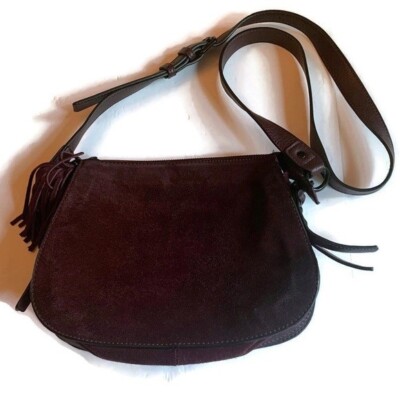 La Diva suede burgundy purse