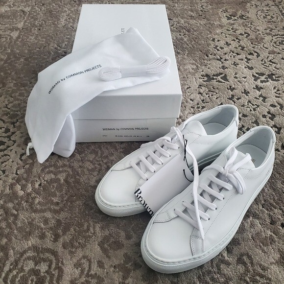 Pre-owned Common Projects Original Achilles Leather Low Top Sneakers In White