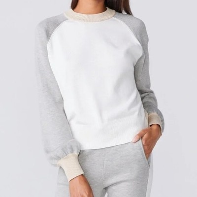 Monrow Pullover Long Sleeve Crewneck Colorblock NWT Sweater XS