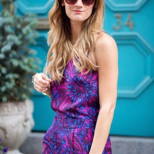 J. Crew Hot Pink Purple Pantsuit Spaghetti Straps Pockets Midnight Floral SILK 0