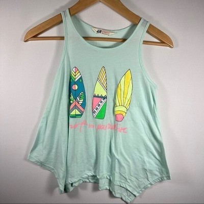 H&M Girls Surf in Paradise Tank Top Size 10-12Y