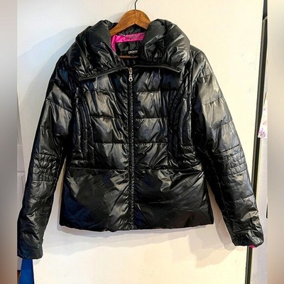 DKNY Women s Black Down Filled Puffer Coat Size L