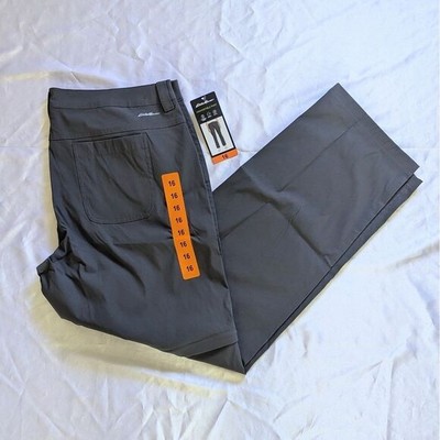 New Eddie Bauer Women's Convertible Pants Shorts Gray Size 16