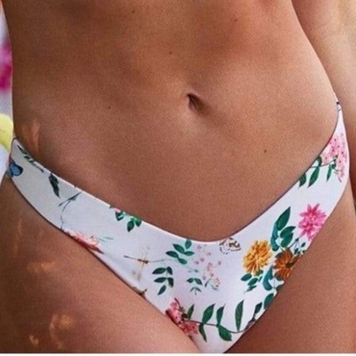 PQ X Vale Genta Swim Floral Mariposa Reversible Bikini Bottom Size Small
