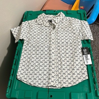 Mick Mack LTD Little Boys Bicycle Print Button Down Shirt - Size 3T - NWT