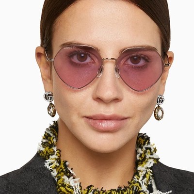 Pre-owned Gucci Gg1182s-004 Gold Gold Pink/ Sunglasses