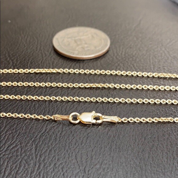 Pre-owned Element Shine/md 14 K Solid Yellow Gold 1.5 Mm Light Cable Chain Necklace 16", 18" Lobster Clasp