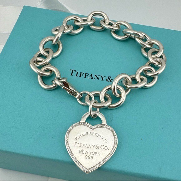 VINTAGE ティファニー Return to heart bracelet RARE Return to Tiffany & Co. Large Diamond Heart Tag